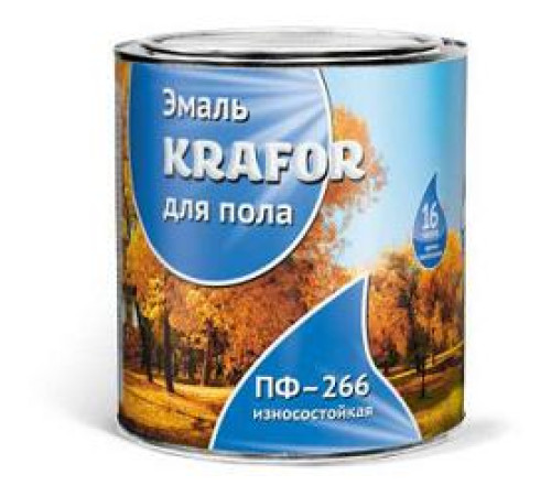 Эмаль ПФ-266 KRAFOR красно-коричневая 6кг — Новобаза в Новомосковске