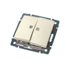 Выключатель с подсветкой 2-кл. СП Valena 10А IP31 250В механизм сл. кость Leg 774328