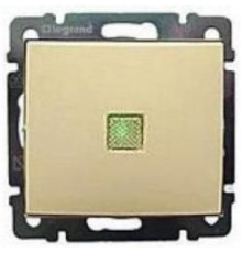 Переключатель проходной 1-кл. СП Valena 10А IP31 250В с зел. индикацией механизм сл. кость Leg 774326