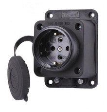 Розетка наруж. уст. 16А 2P+E каучук. IP44 iEK