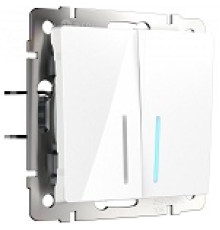 WL01-SW-2G-LED Выключатель с подсвет. 2-кл. БЕЛЫЙ Werkel