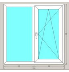Окно двустворчатое ArtecStandart60 2-х камерн 1300х1300