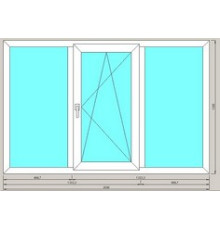 Окно 3-ех створчатое ArtecStandart60 2-х камерн 1300х2000