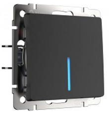 WL08-SW-1G-LED Выключатель с подсветкой 1-кл. ЧЕРНЫЙ МАТОВЫЙ Werkel