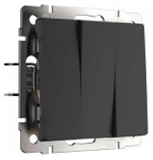 WL08-SW-3G Выключатель 3-кл. ЧЕРНЫЙ МАТОВЫЙ Werkel