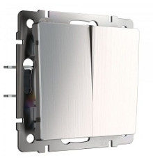WL02-SW-2G Выключатель 2-кл. ГЛЯНЦЕВЫЙ НИКЕЛЬ Werkel