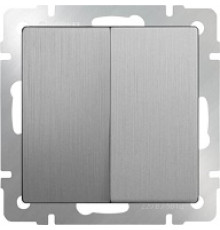 WL09-SW-2G Выключатель 2-кл. СЕРЕБРЯНЫЙ РИФЛЕНЫЙ Werkel