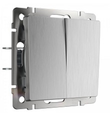 WL09-SW-2G-2W Выключатель ПРОХОДНОЙ 2-кл. СЕРЕБРЯНЫЙ РИФЛЕНЫЙ Werkel