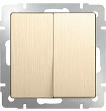WL10-SW-2G-2W Выключатель ПРОХОДНОЙ 2-кл. ШАМПАНЬ РИФЛЕНЫЙ Werkel