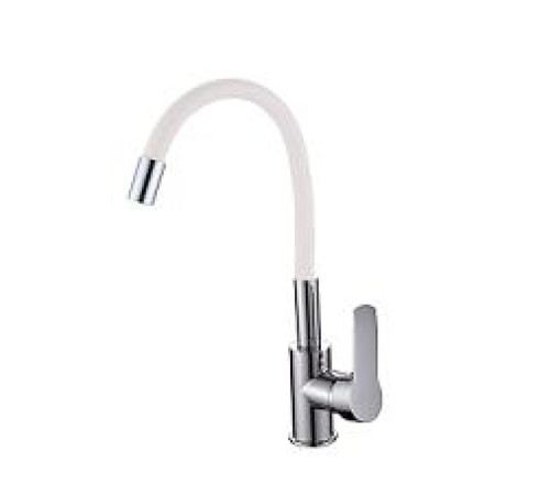 EKKO MN70112-8 Смеситель для кухни (белый/хром) — Новобаза в Новомосковске