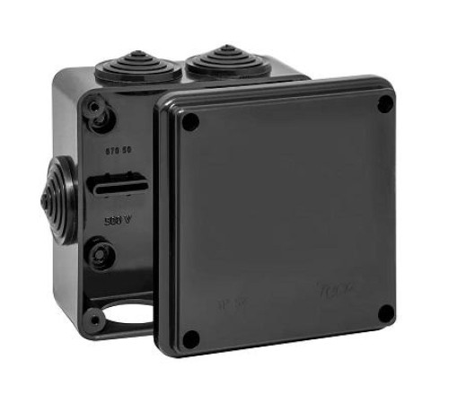 Коробка распр. ОП 100х100х50 IP54 Черная Ruvinil 67050Ч — Новобаза в Новомосковске