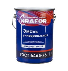 Эмаль ПФ-115 KRAFOR черная 6кг