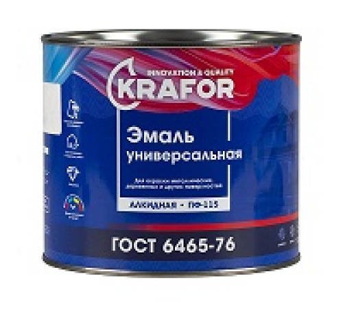 Эмаль ПФ-115 KRAFOR чёрная 1.8кг — Новобаза в Новомосковске