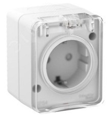 Розетка 1-м ОП AtlasDesign PROFI 16А IP54 250В заземл. защ. шторки бел. SE ATN540145
