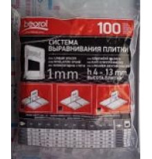 Зажим для выравнивания плитки 1 мм 100шт BEOROL