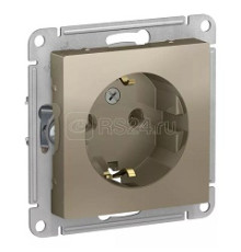 Розетка 1-м СП AtlasDesign 16А IP20 с/з ШАМПАНЬ SE ATN000543