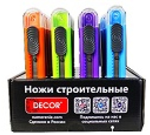 Нож строительный 18мм 0,6мм DECOR — Новобаза в Новомосковске