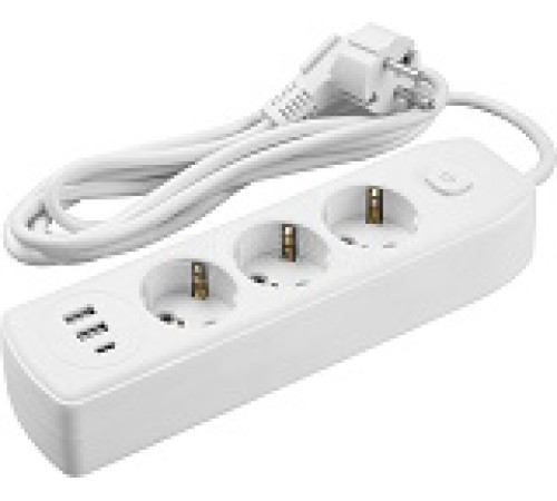Удлинитель ОНЛАЙТ евро/выкл 3гн 5м 2USB-A+USB-C 90840 — Новобаза в Новомосковске