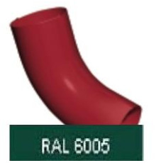 Колено стока, 90мм RAL 6005