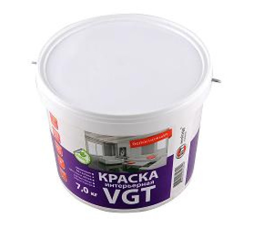 Краска ВД-АК-2180 интерьерная белоснежн VGT 7кг — Новобаза в Новомосковске