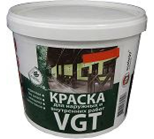 Краска ВД-АК-1180 для наружн/внутр работ моющаяся белоснежная VGT 15кг — Новобаза в Новомосковске